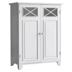Meuble bas Dawson à deux portes blanc - Style traditionnel, fini semi-lustré, organisateur de salle de bain