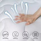 Matelas hybride respirant en mousse à mémoire de forme rafraîchissante, fermeté moyenne, livré compressé dans une boîte, blanc
