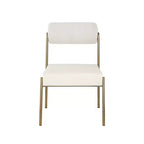 Chaise de salle à manger Carly en similicuir / dossier en tissu bouclé