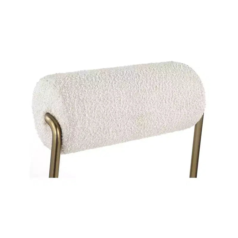 Chaise de salle à manger Carly en similicuir / dossier en tissu bouclé