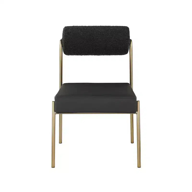 Carly Vegan Leather Seat / Boucle Fabric Back Dining Chair