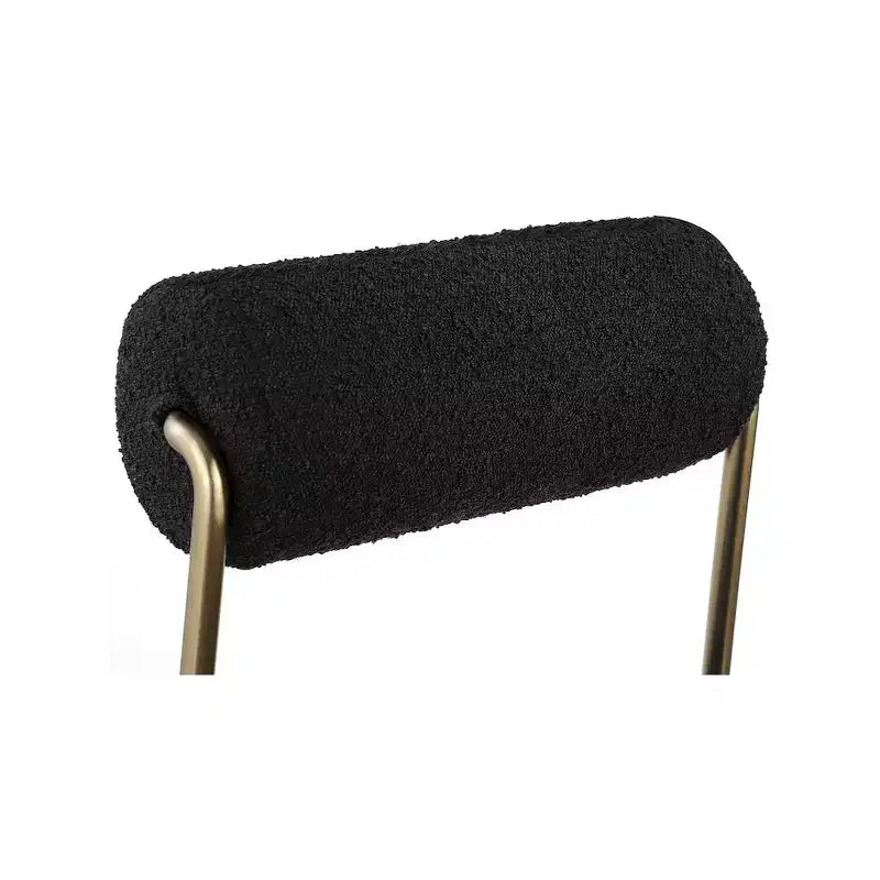 Carly Vegan Leather Seat / Boucle Fabric Back Dining Chair