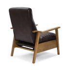 Fauteuil inclinable à pousser Leopold Modern 41.5 en bois et similicuir
