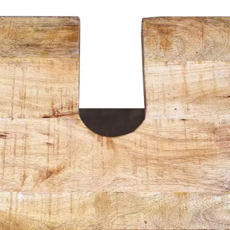 Meuble-lavabo de salle de bain en manguier massif avec miroir de style antique – Unique, robuste, meuble de 60 cm avec 2 étagères et variation de grain de bois