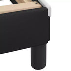 Cadre de Lit Double LED Noir/Blanc - 137x190 cm avec Finition en Similicuir, Lattes en Contreplaqué et Tête de Lit Rembourrée Confortable