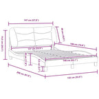 Cadre de Lit Double LED Noir/Blanc - 137x190 cm avec Finition en Similicuir, Lattes en Contreplaqué et Tête de Lit Rembourrée Confortable