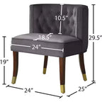 Chaise de salle à manger en velours Perry