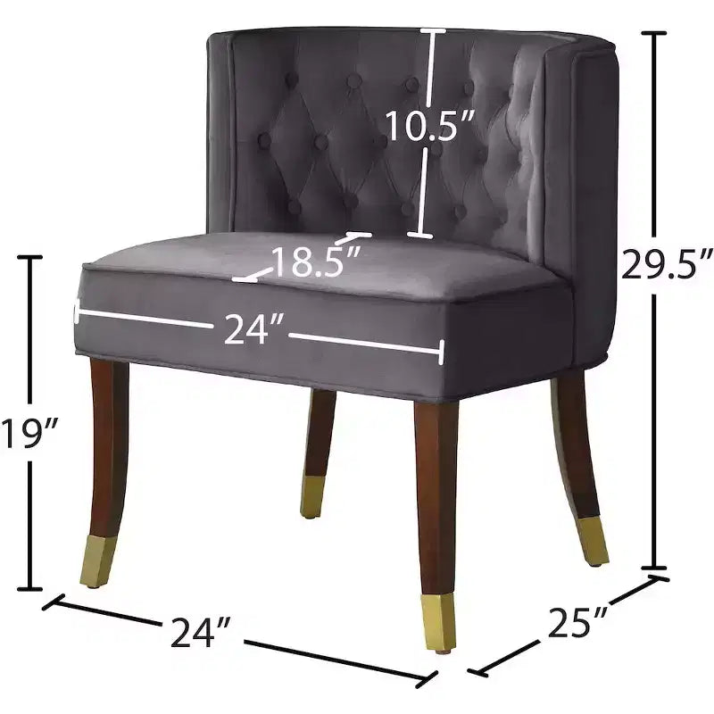 Chaise de salle à manger en velours Perry