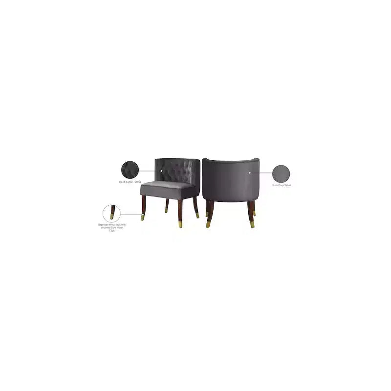 Chaise de salle à manger en velours Perry