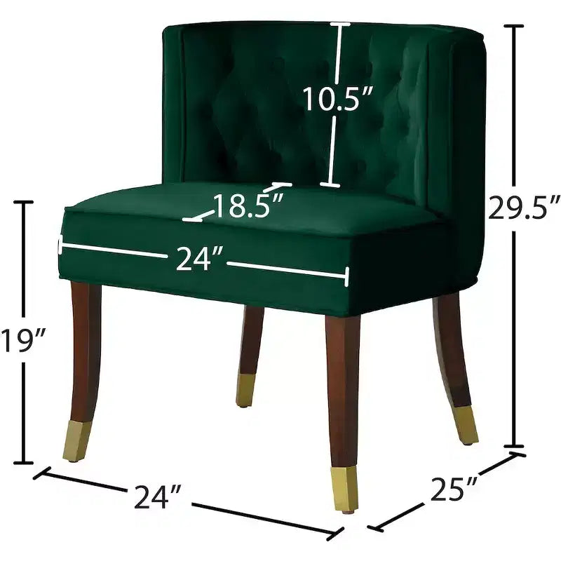 Chaise de salle à manger en velours Perry