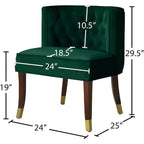 Chaise de salle à manger en velours Perry