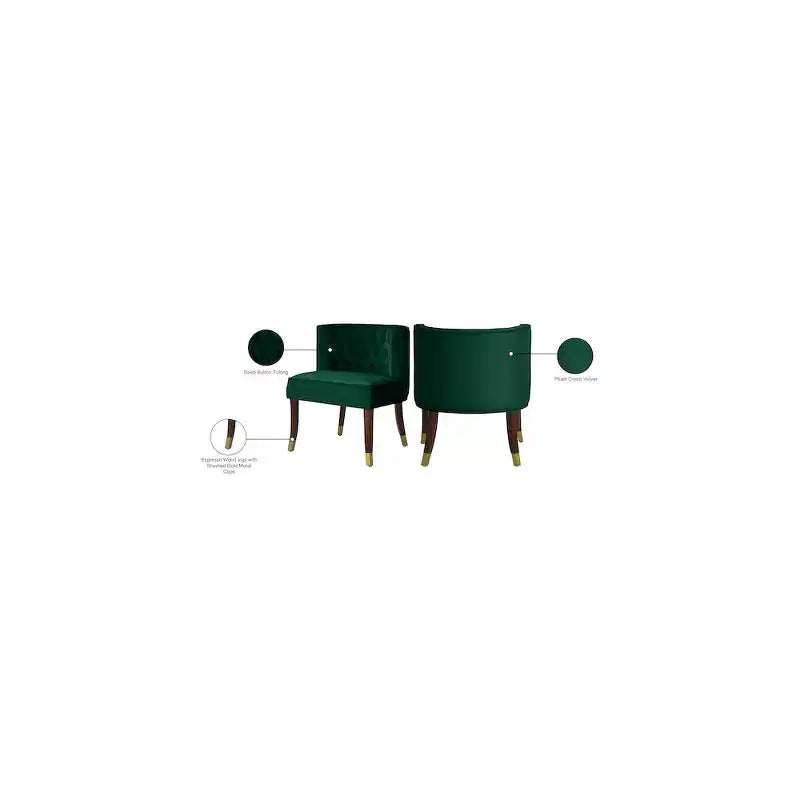 Chaise de salle à manger en velours Perry