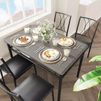 Table à manger pour 4 personnes, Table et chaises de cuisine, Table de salle à manger avec 4 chaises rembourrées, Table de cuisine pour petit espace, Appartement