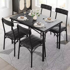 Table à manger pour 4 personnes, Table et chaises de cuisine, Table de salle à manger avec 4 chaises rembourrées, Table de cuisine pour petit espace, Appartement
