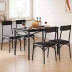 Table à manger pour 4 personnes, Table et chaises de cuisine, Table de salle à manger avec 4 chaises rembourrées, Table de cuisine pour petit espace, Appartement