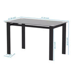 Table de salle à manger en verre trempé, table de cuisine rectangulaire 52/47, facile à assembler pour salle à manger, salon, bureau, cuisine