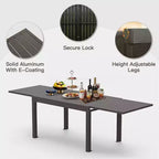 Table à Manger Extensible en Aluminium pour Patio - Table de Cuisine pour Salle à Manger