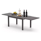 Table à Manger Extensible en Aluminium pour Patio - Table de Cuisine pour Salle à Manger