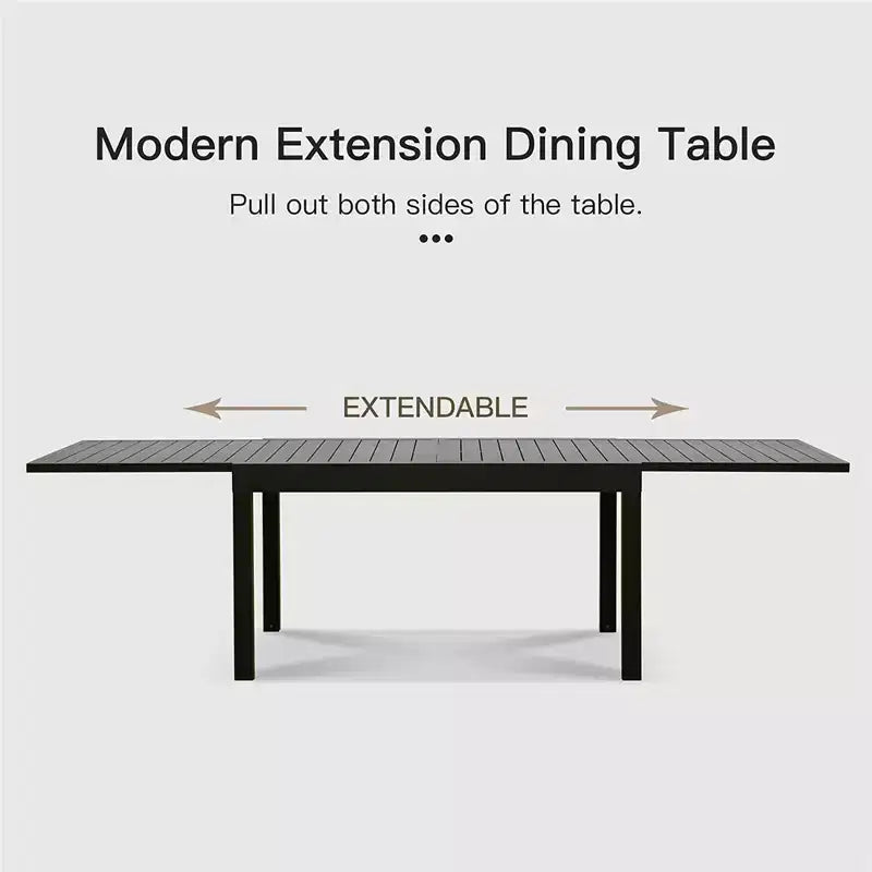 Table à Manger Extensible en Aluminium pour Patio - Table de Cuisine pour Salle à Manger
