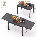 Table à Manger Extensible en Aluminium pour Patio - Table de Cuisine pour Salle à Manger