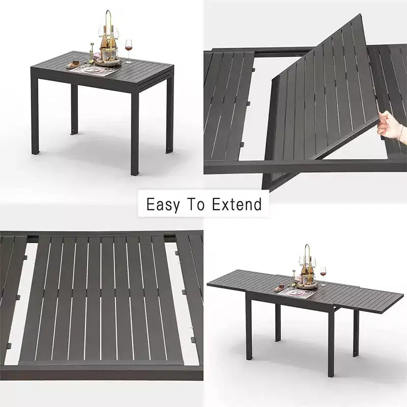 Table à Manger Extensible en Aluminium pour Patio - Table de Cuisine pour Salle à Manger