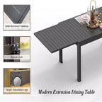 Table à Manger Extensible en Aluminium pour Patio - Table de Cuisine pour Salle à Manger