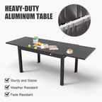 Table à Manger Extensible en Aluminium pour Patio - Table de Cuisine pour Salle à Manger