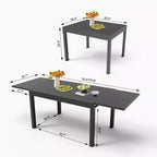 Table à Manger Extensible en Aluminium pour Patio - Table de Cuisine pour Salle à Manger