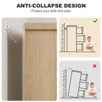 Commode double 6 tiroirs en bois naturel – Rangement moderne avec poignées encastrées pour chambre ou salon