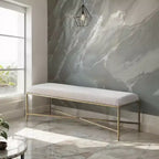 Valley Chenille Fabric Bench