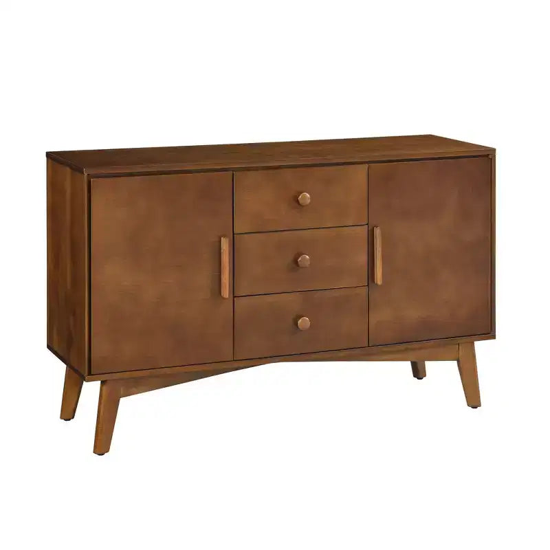 Buffet commode de 119 cm avec 2 portes et 3 tiroirs, meuble d'appoint, console, buffet de rangement pour cuisine, salle à manger, salon, noyer