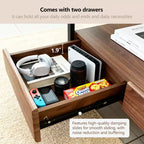 Table basse en bois de 47,2 pouces avec tiroirs de rangement
