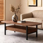 Table basse en bois de 47,2 pouces avec tiroirs de rangement