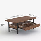 Table basse en bois de 47,2 pouces avec tiroirs de rangement