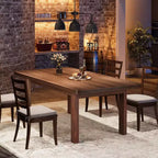 Table à manger en bois de ferme pour 4 à 6 personnes, grande table de cuisine rectangulaire, avec pieds en bois massif pour salle à manger, marron