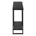 Console de traîneau vieillie avec étagère en bois noir et métal, 47 po