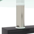 Table basse Henri rectangulaire en verre trempé et fer forgé avec étagère