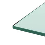 Table basse Henri rectangulaire en verre trempé et fer forgé avec étagère