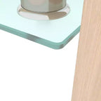 Table basse Henri rectangulaire en verre trempé et fer forgé avec étagère