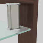 Table basse Henri rectangulaire en verre trempé et fer forgé avec étagère