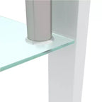 Table basse Henri rectangulaire en verre trempé et fer forgé avec étagère