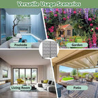 Paravent décoratif double face en acier galvanisé Star 01 gris, 59x30x16, 5 pièces