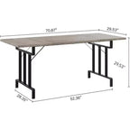 Table de salle à manger, table de cuisine rectangulaire en bois pour 6, 180 cm, cuisine industrielle style ferme pour salle à manger
