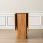 Table pliante 4-6 personnes en bois massif Agatha avec plateau en pierre sintérisée