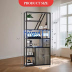 Armoire de bar haute de 71,2 po avec lumières DEL, prises de courant et porte-verres pour salon