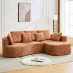 106 Modern Curved Sectional Cloud Sofa with Chaise Lounge, Modular Chenille Fabric Sleeper Couch, No Assembly Required
