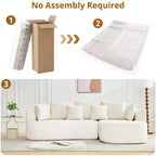 106 Modern Curved Sectional Cloud Sofa with Chaise Lounge, Modular Chenille Fabric Sleeper Couch, No Assembly Required