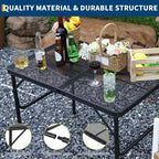 3x2FT Folding Grill Table with Mesh Top, Adjustable Height Portable Metal Camping Table for BBQ, Picnic, Outdoor Cooking, Black