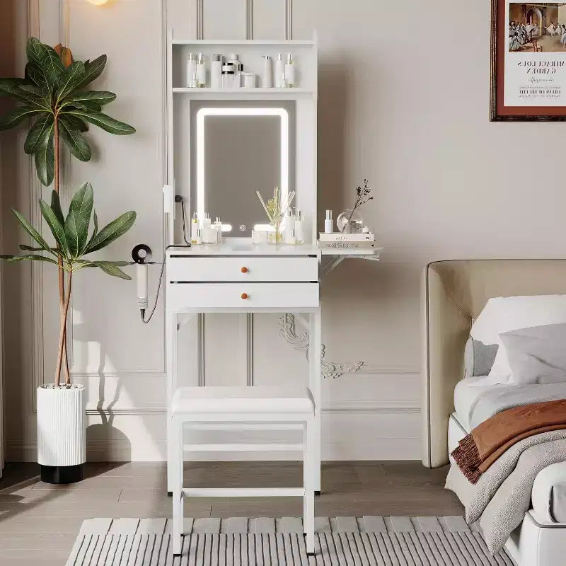 Meuble haut de salle de bain mural avec miroir, armoire à pharmacie avec étagère réglable en hauteur, blanc