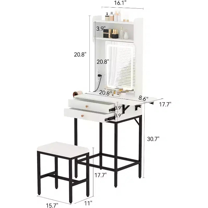 Bathroom Storage Wall Cabinet with Mirror with Mirror, Medicine Cabinet with Height Adjustable Shelf, White